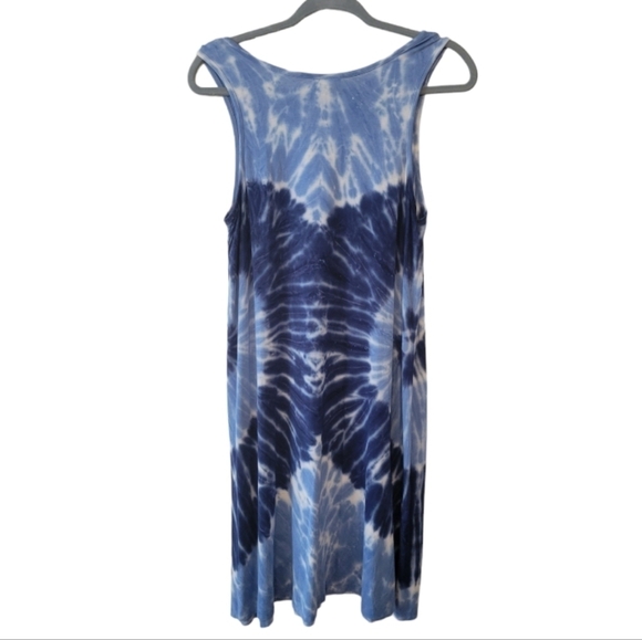 Ana Blue Tie-dye Sleeveless Tank Dress Size Large - Picture 2 of 3